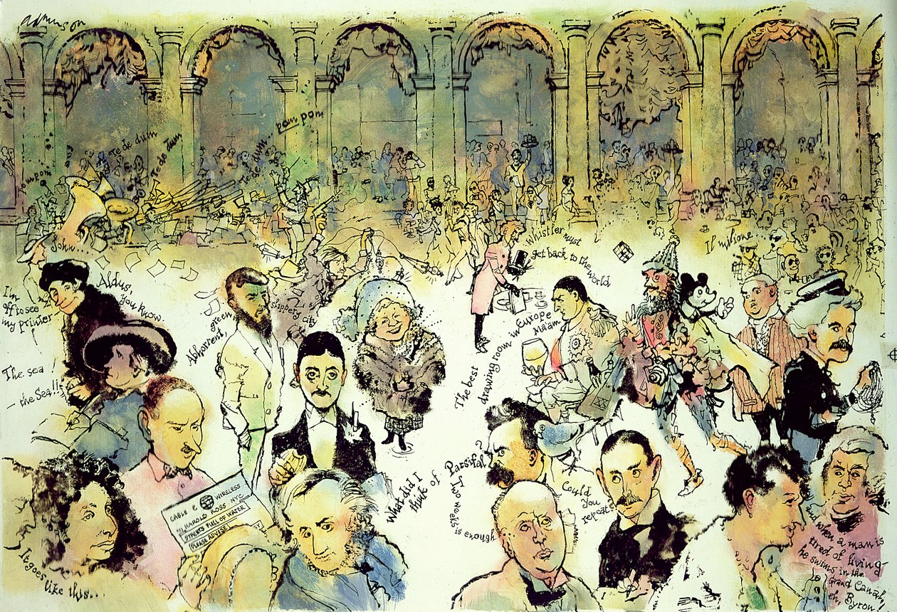 Famous Faces Outside Florians in the Piazza San Marco, Venice, c.1990 by George Adamson