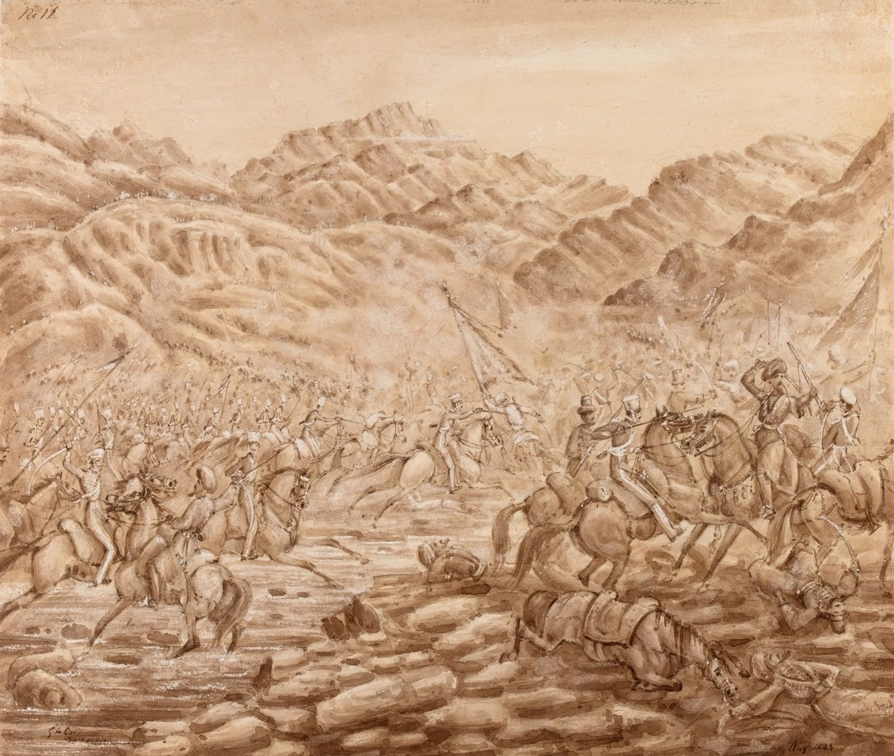 Charge of the Cavalry of the rear Guard at the Battle of Tezeen by George Alfred Croly