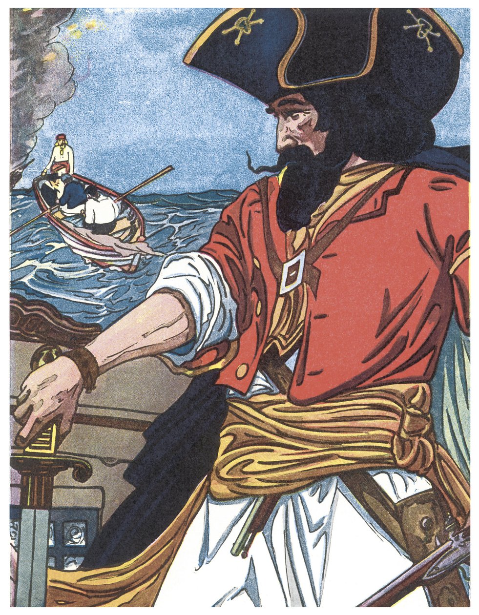 Portrait of a pirate. Illustration from 