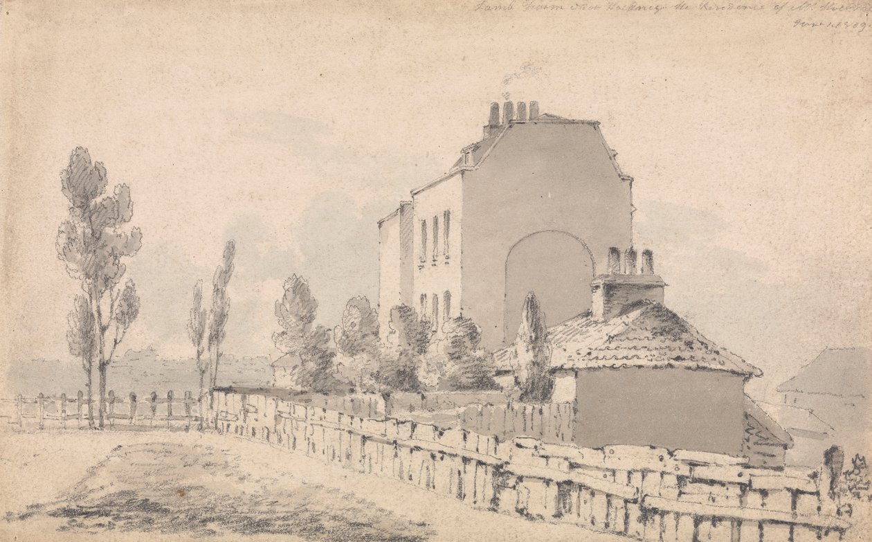 Lamb Farm near Hackney, the Residence of Hick? Richmond Road by George Arnald