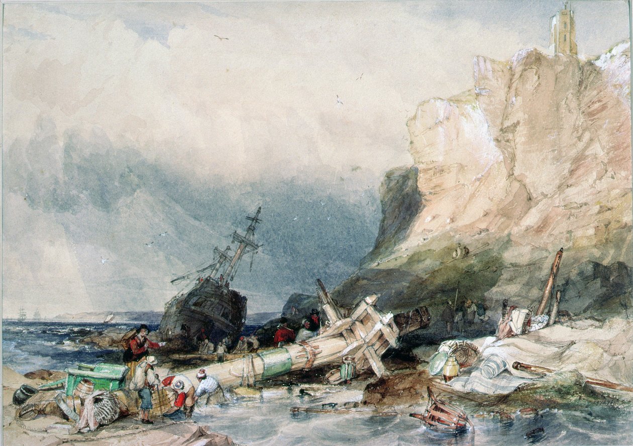 Tynemouth Castle, Tyne and Wear, with Wreck by George Balmer