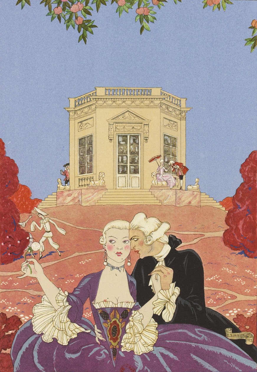 Illustration for Fêtes Galantes by Paul Verlaine, 1928 by George Barbier