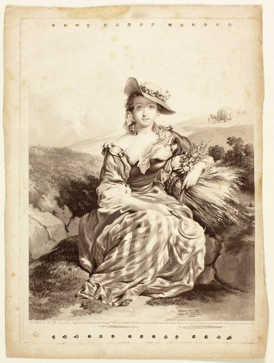 Belle of the Village by George Baxter