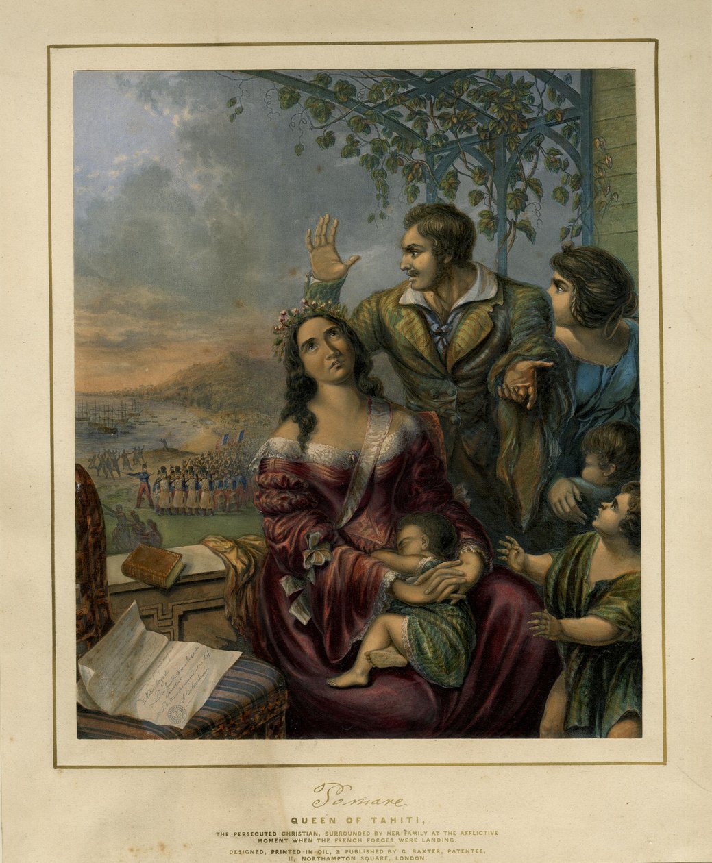 Pomare, Queen of Tahiti, the Persecuted Christian by George Baxter