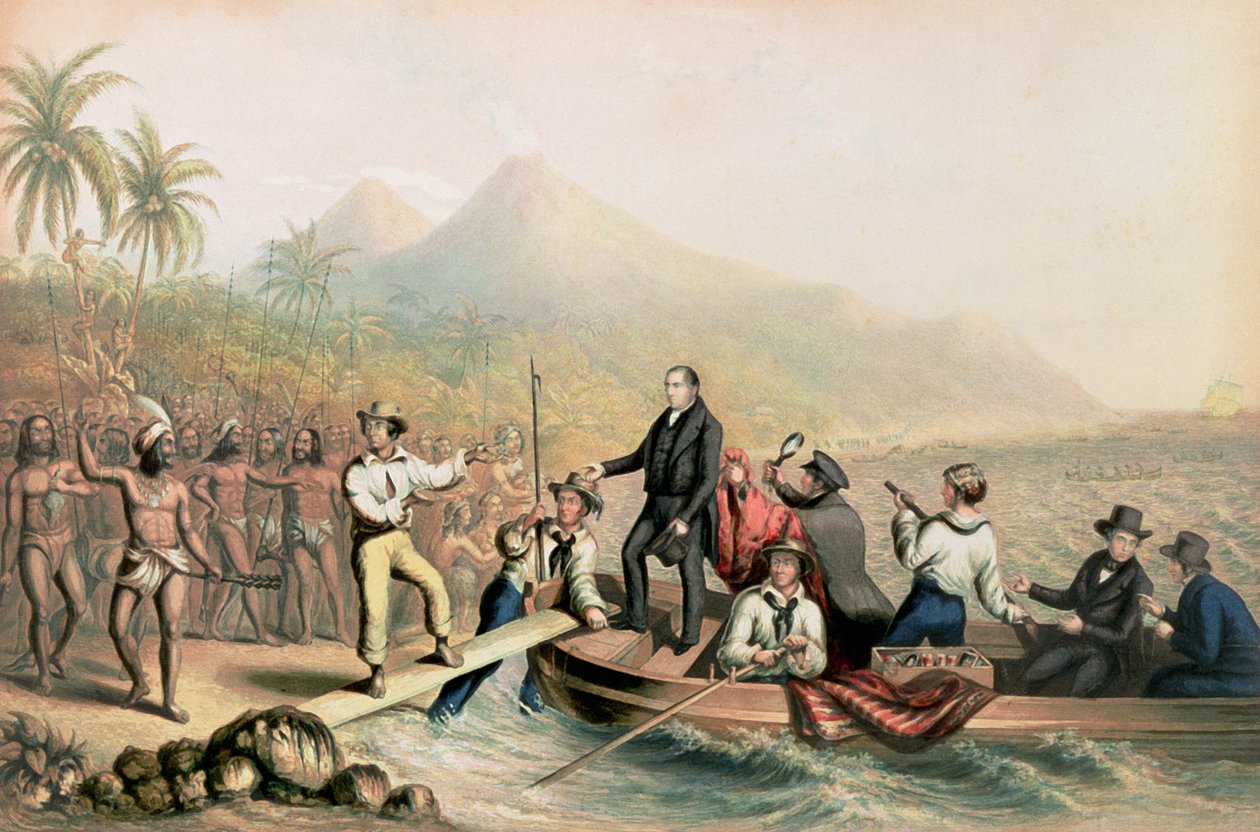 The Return of the Rev. John Williams at Tanna in the South Seas, the Day Before He Was Massacred by George Baxter