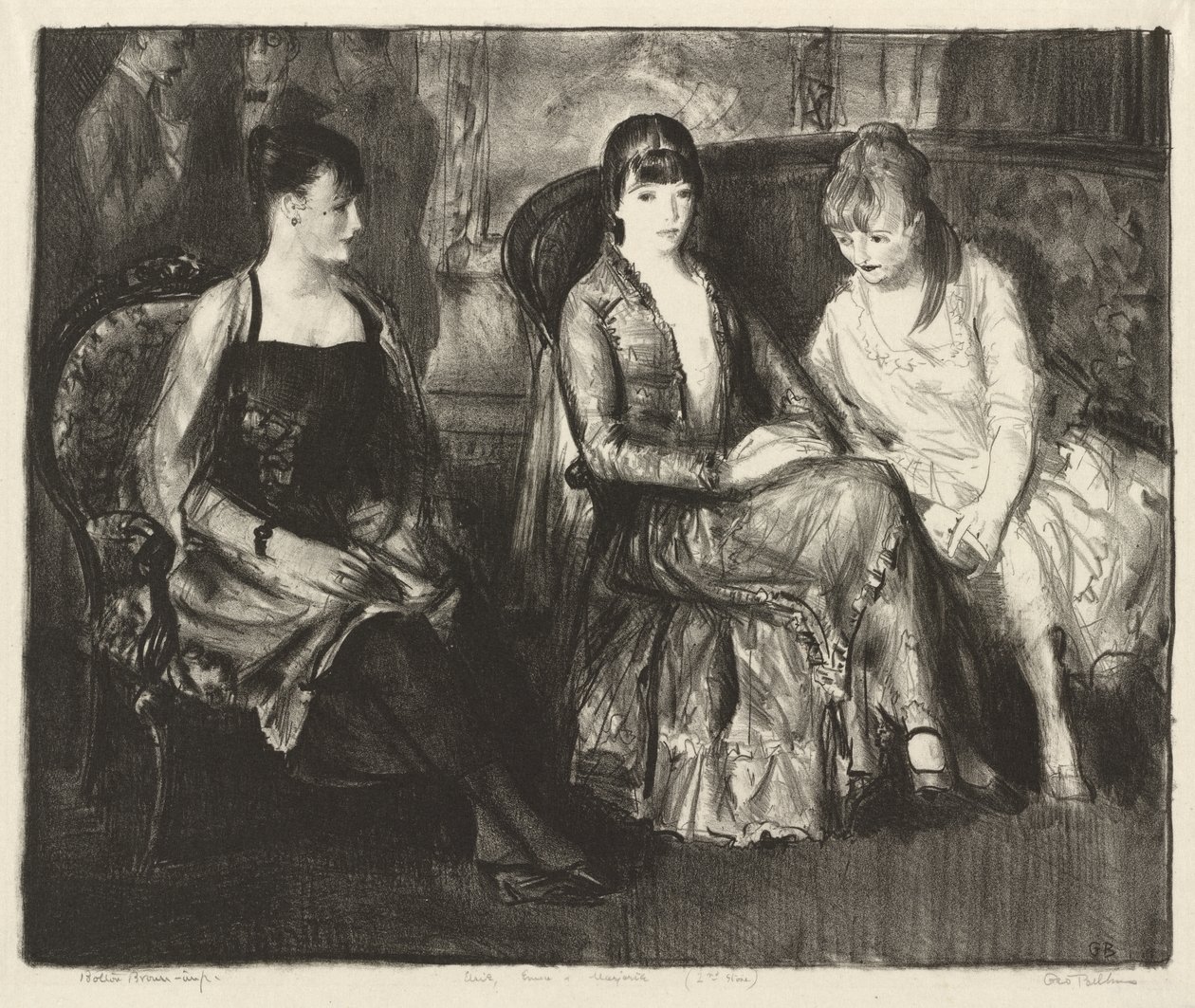 Marjorie, Emma and Elsie, Second Stone by George Bellows