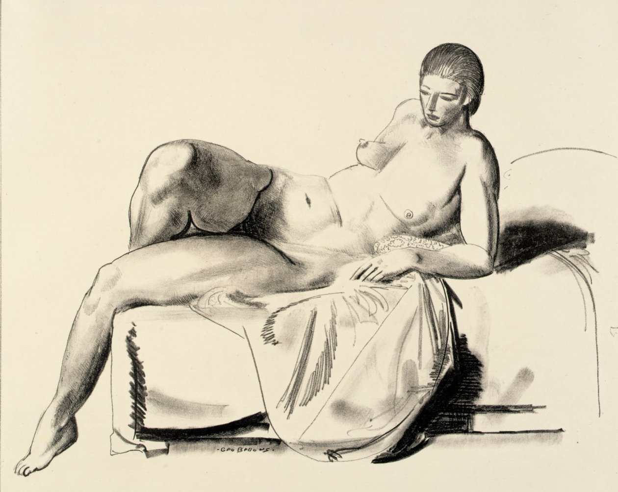 Nude Study, Classic on a Couch by George Bellows