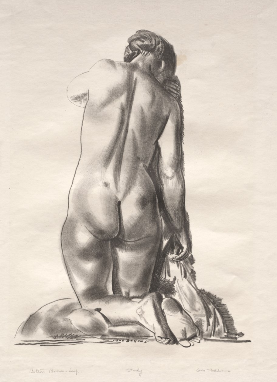 Nude Study, Woman Kneeling on a Pillow by George Bellows