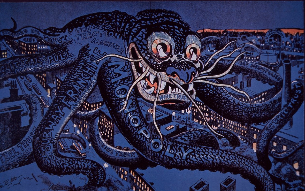 Big business trusts in US, greedy octopus of monopoly by George Benjamin Luks