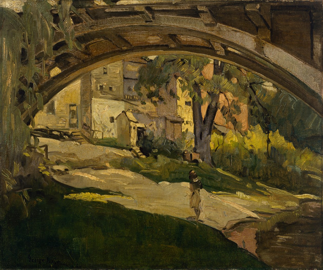 Girl under Arched Bridge by George Benjamin Luks