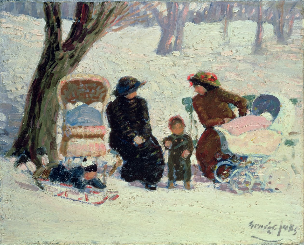 Nursemaids, High Bridge Park by George Benjamin Luks
