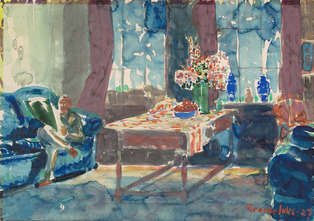 Self-Portrait: Interior of My New York Apartment by George Benjamin Luks