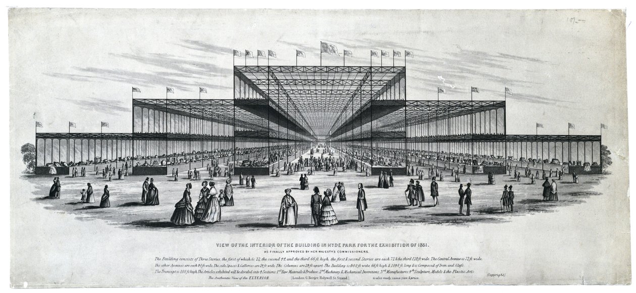 View of the Interior of the Building in Hyde Park for the Exhibition of 1851 by George Berger
