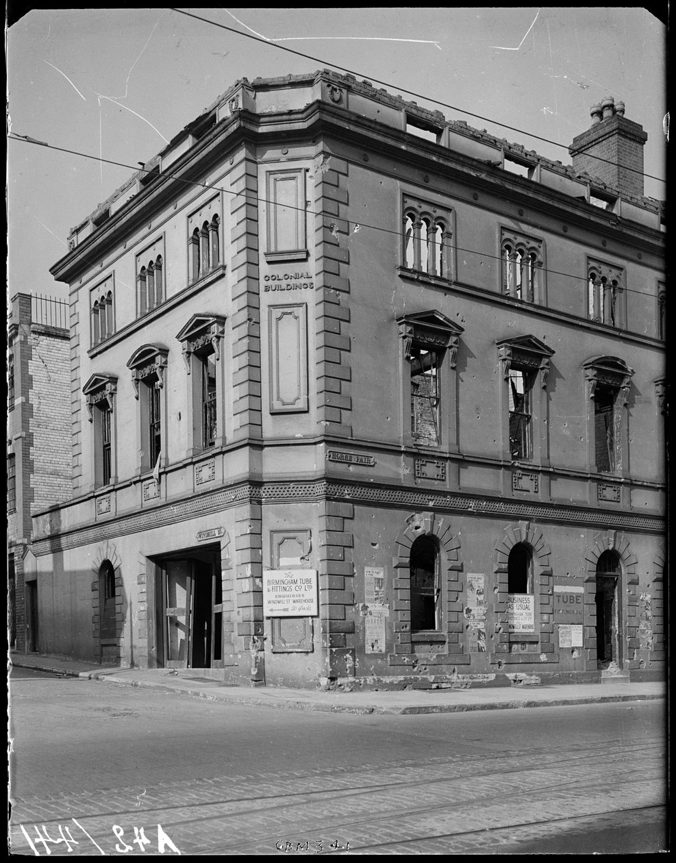 Colonial Buildings, 7 Horsefair, Ladywood, Birmingham, 1941 by George Bernard Mason