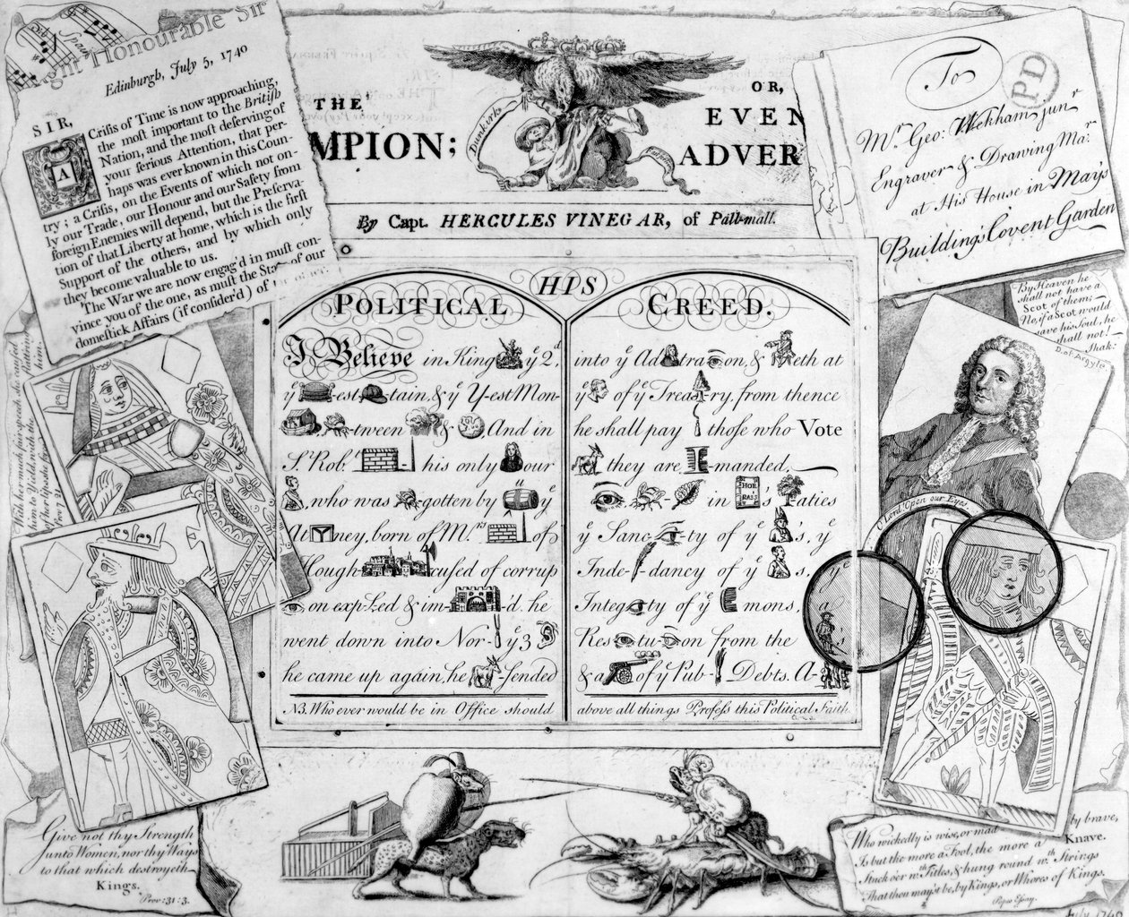 The Champion, or Evening Advertiser by Capt. Hercules Vinegar of Pall Mall by George Bickham