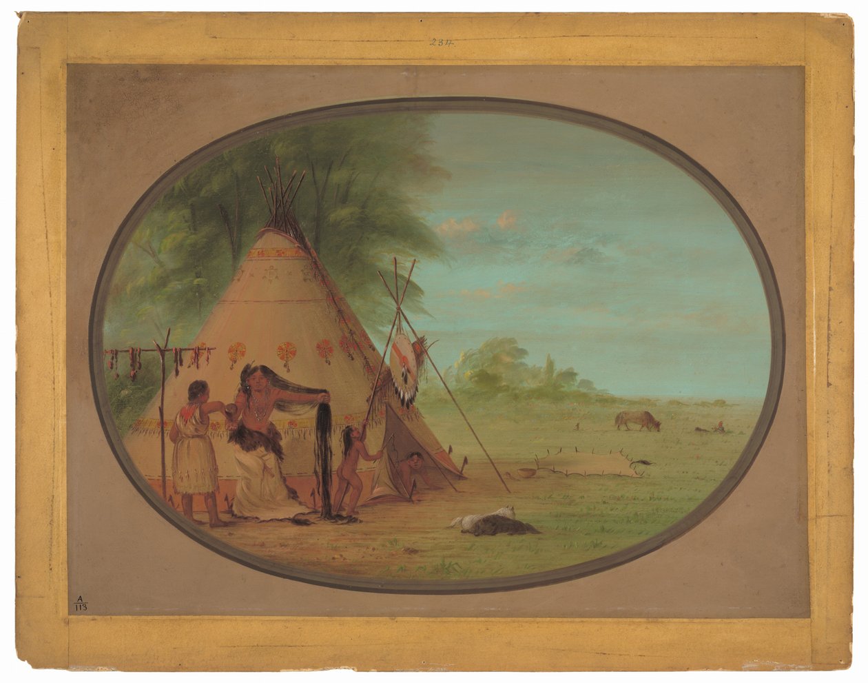 A Crow Chief at His Toilette by George Catlin
