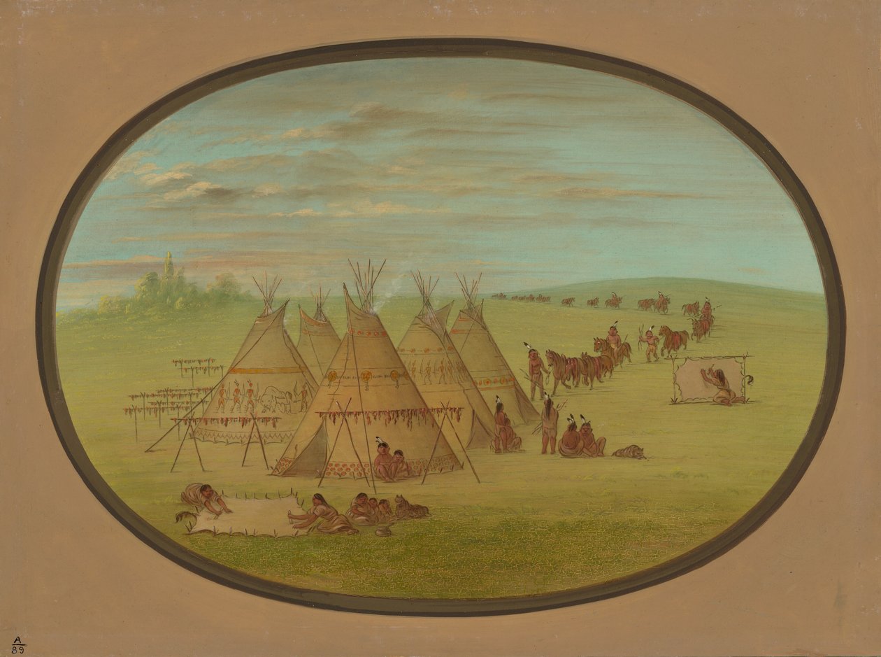 A Little Sioux Village, 1861-1869 by George Catlin