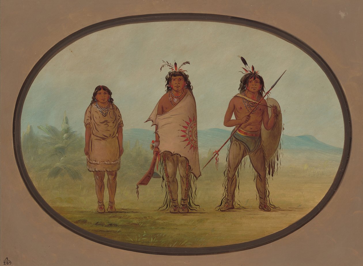 A Yuma Chief, His Daughter, and a Warrior, 1855-1869 by George Catlin