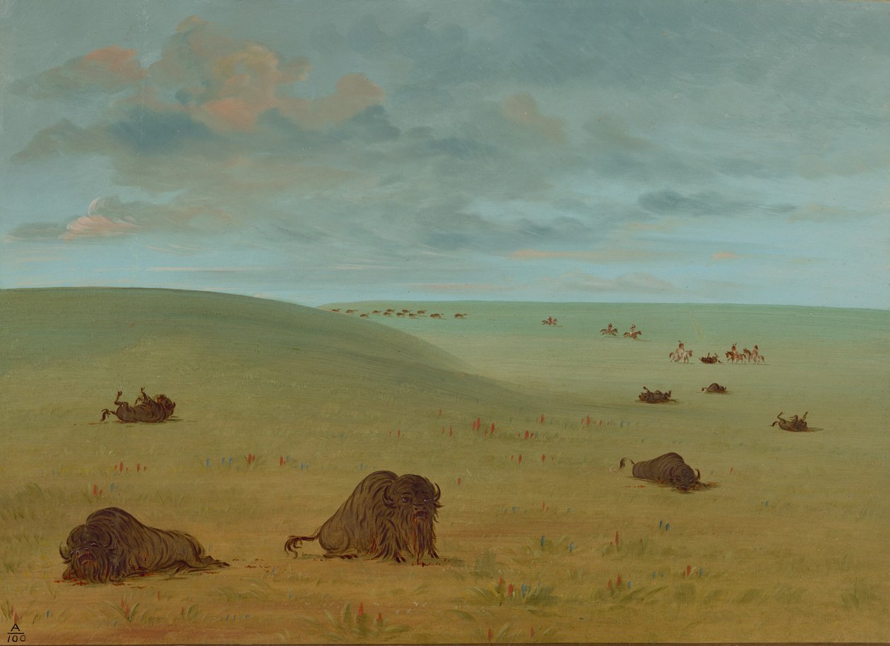 After the Buffalo Chase - Sioux, 1861-1869 by George Catlin