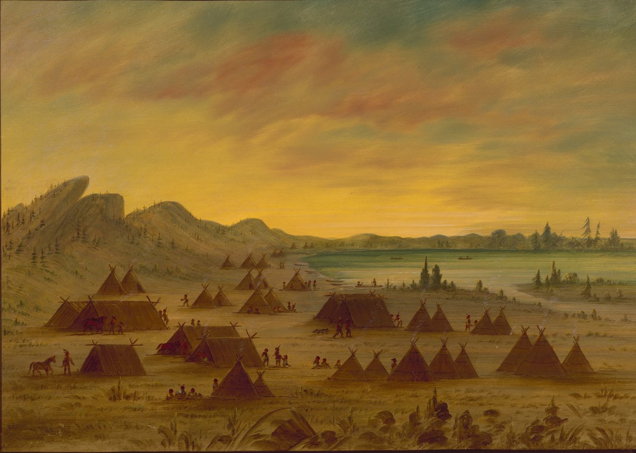 An Apache Village by George Catlin