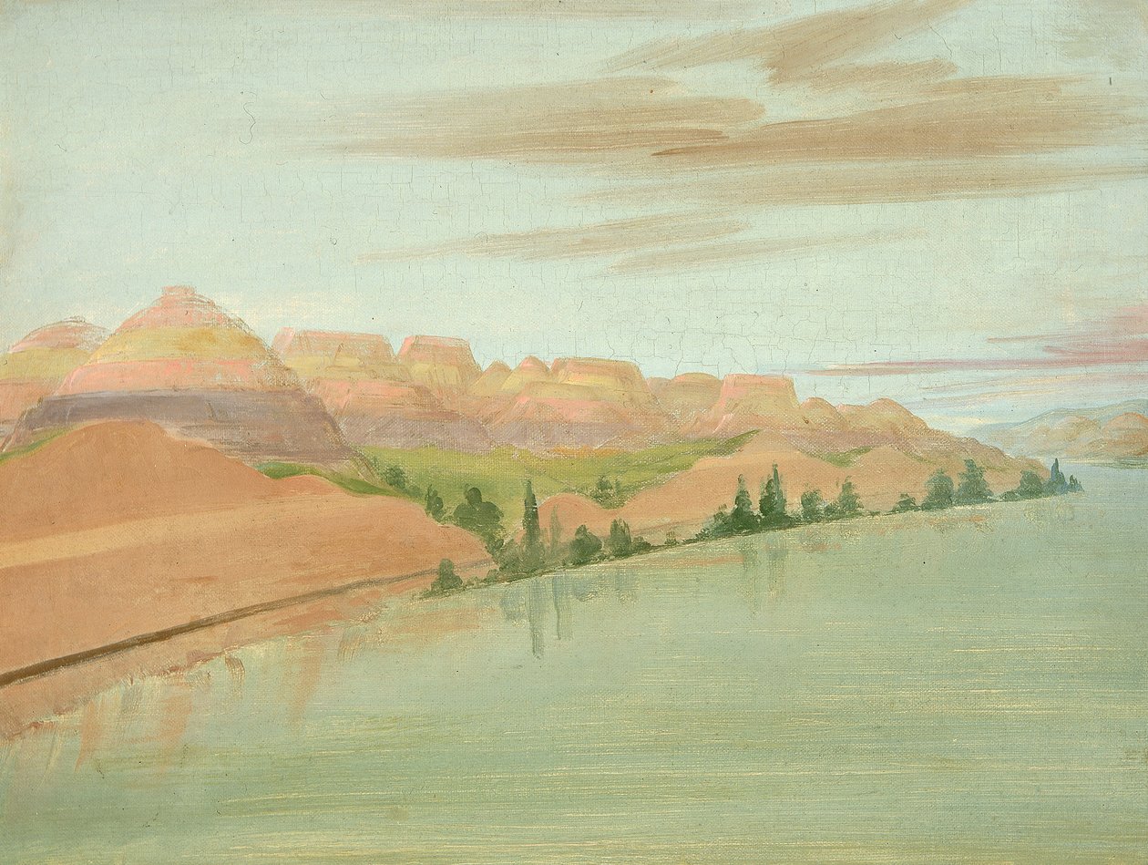 Beautiful Clay Bluffs, 1900 Miles above St. Louis by George Catlin