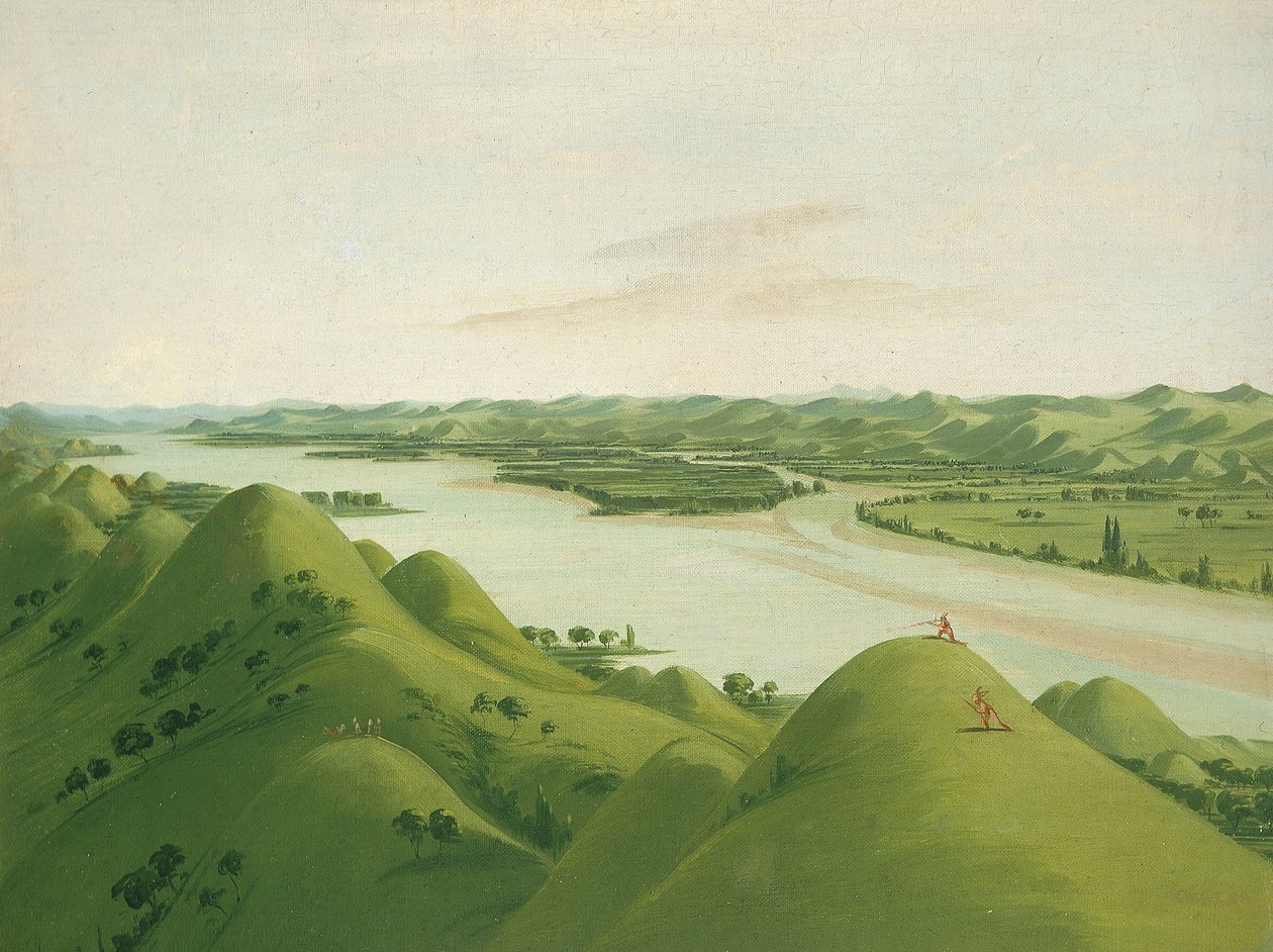 Beautiful Prairie Bluffs Above the Poncas, 1050 Miles Above St. Louis by George Catlin