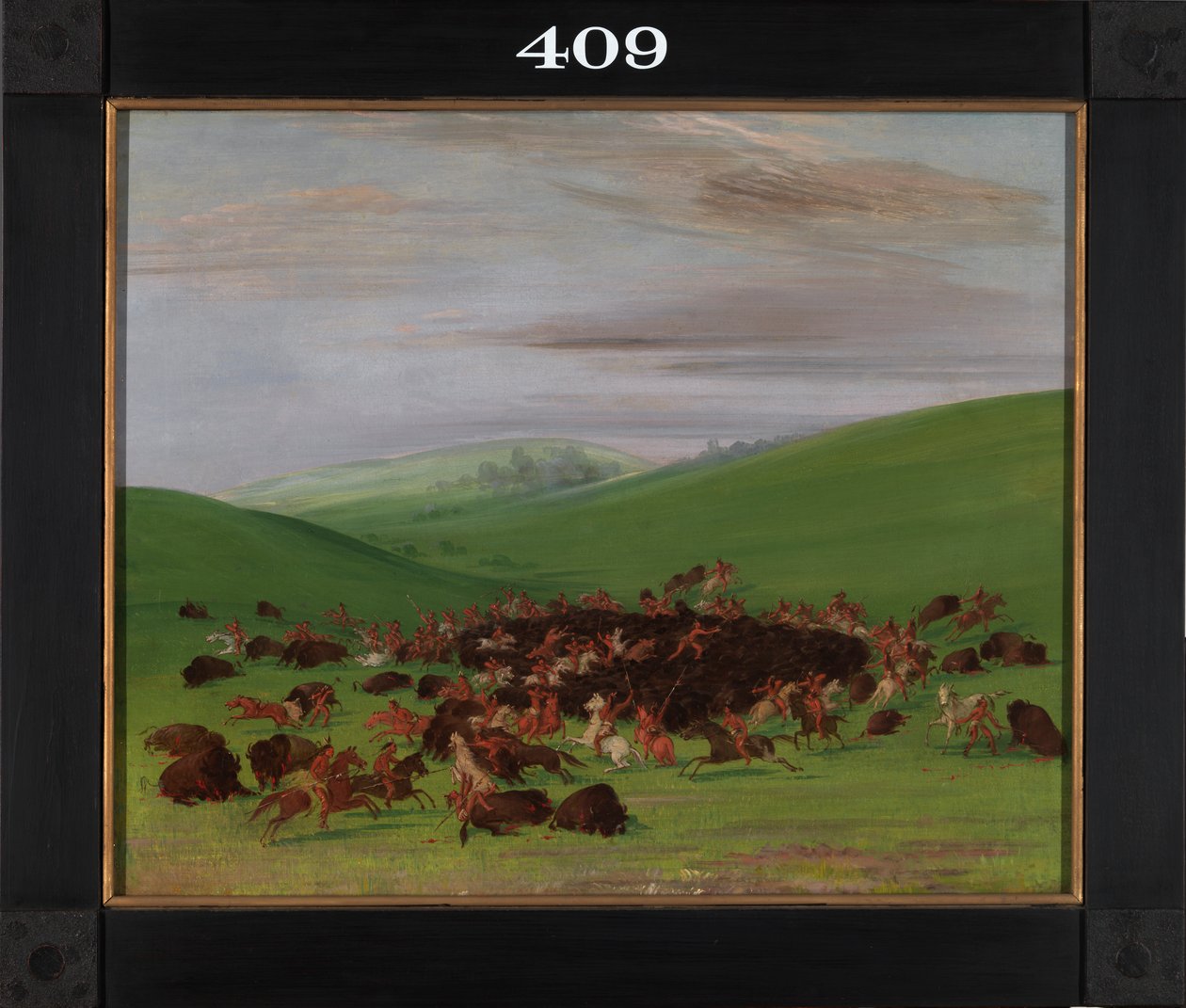 Buffalo Chase, a Surround by the Hidatsa, 1832-1833 by George Catlin