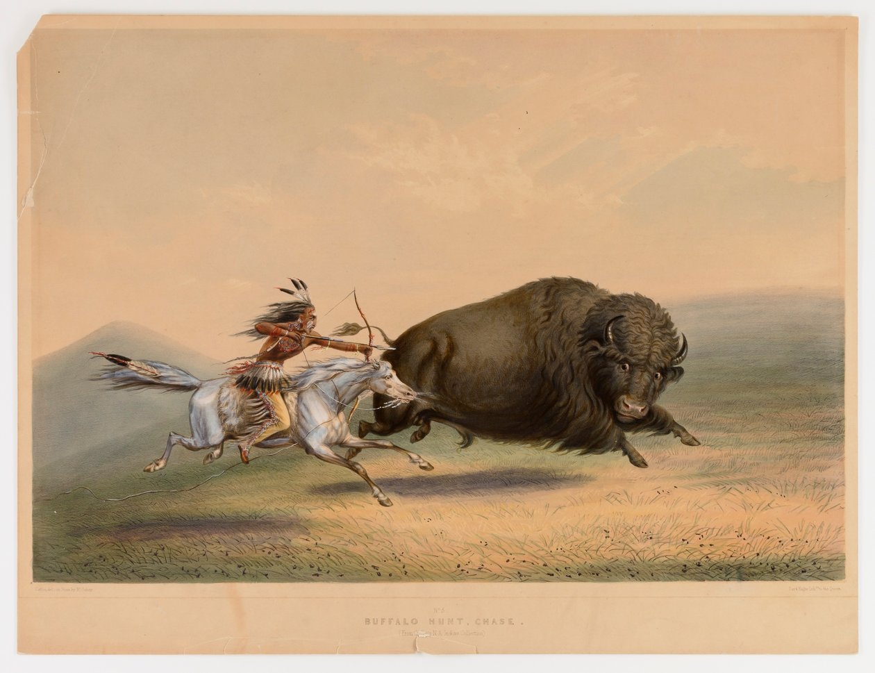 Buffalo Hunt, Chase--no. 5 by George Catlin