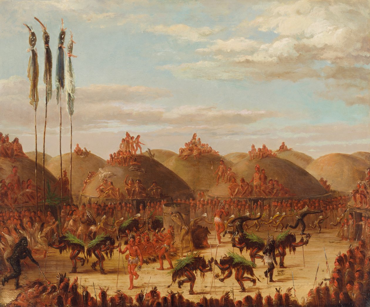 Bull Dance, Mandan O-kee-pa Ceremony, 1832 by George Catlin