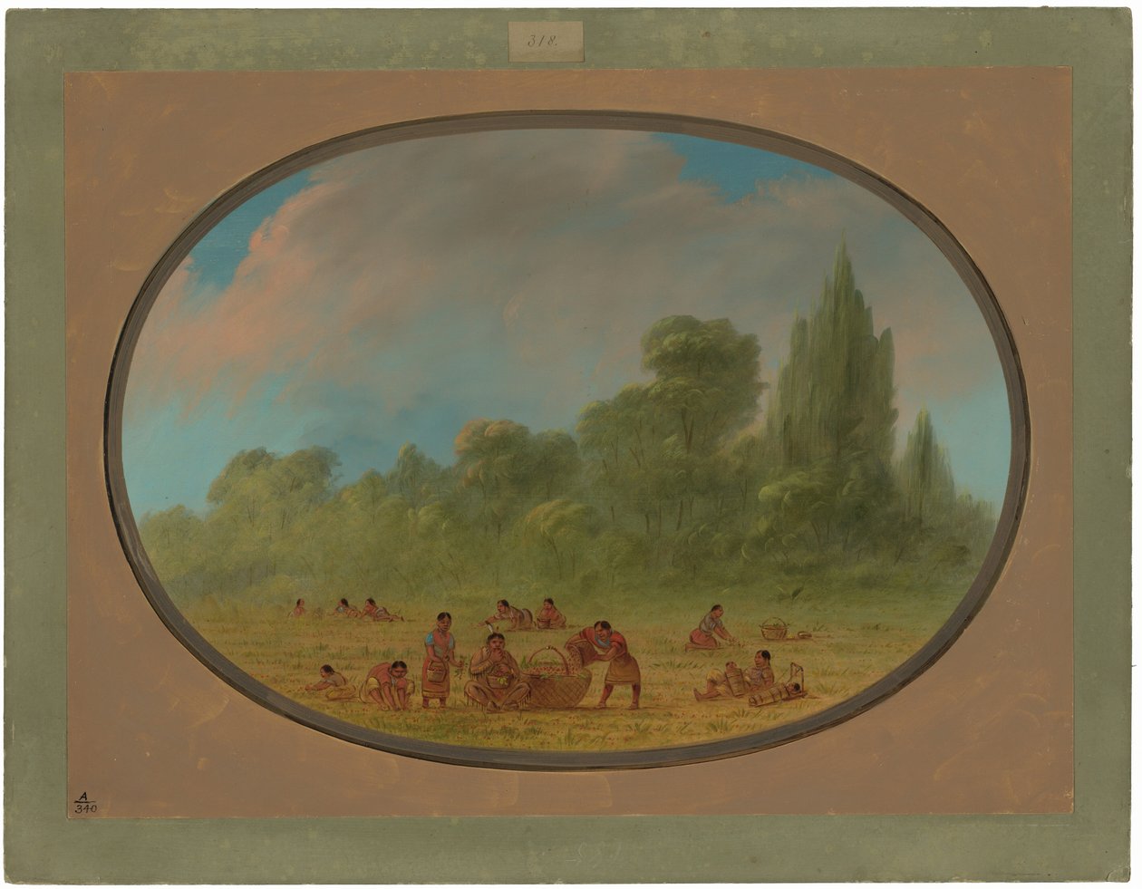 Caddoe Indians Gathering Wild Strawberries by George Catlin
