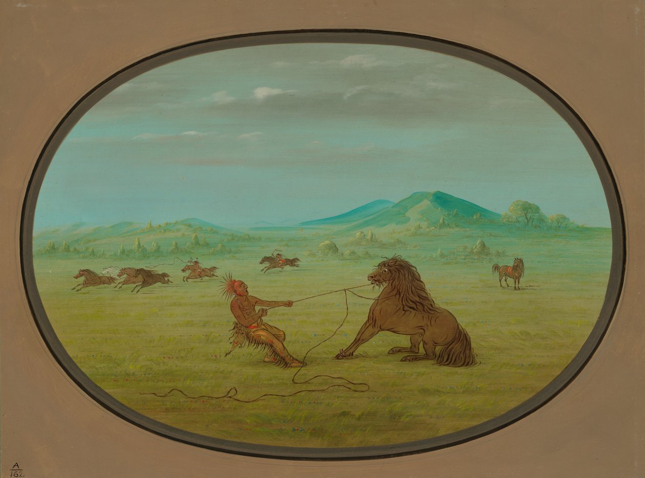 Catching Wild Horses - Pawnee by George Catlin