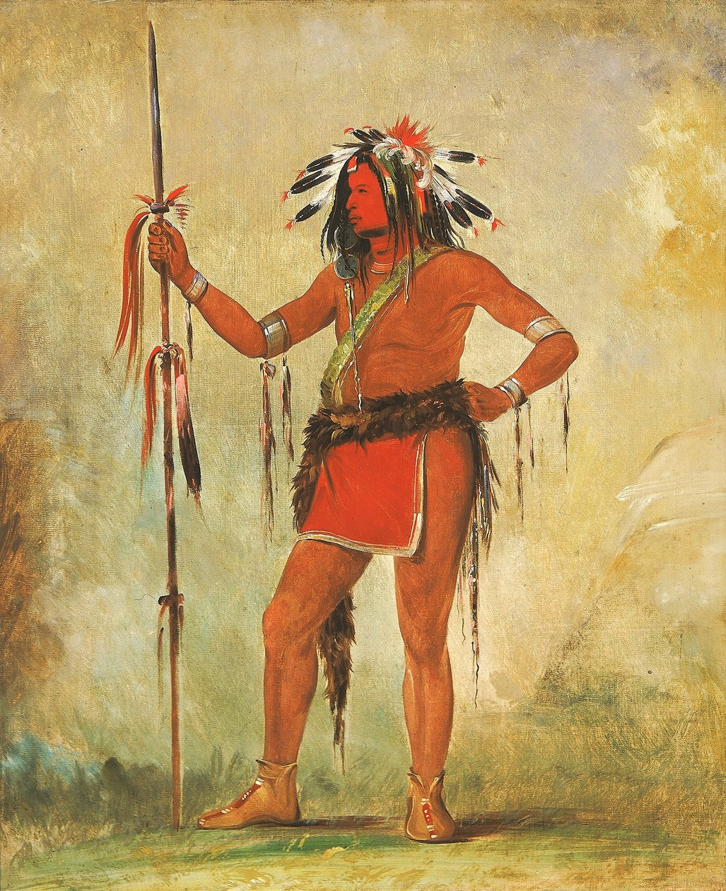 Cáh-be-múb-bee, He Who Sits Everywhere, a Brave by George Catlin