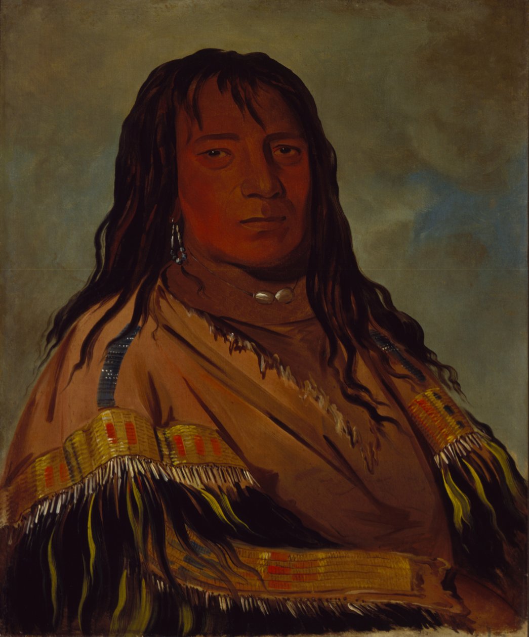 Chá-tee-wah-née-che, No Heart, Chief of the Wah-ne-watch-to-nee-nah Band by George Catlin