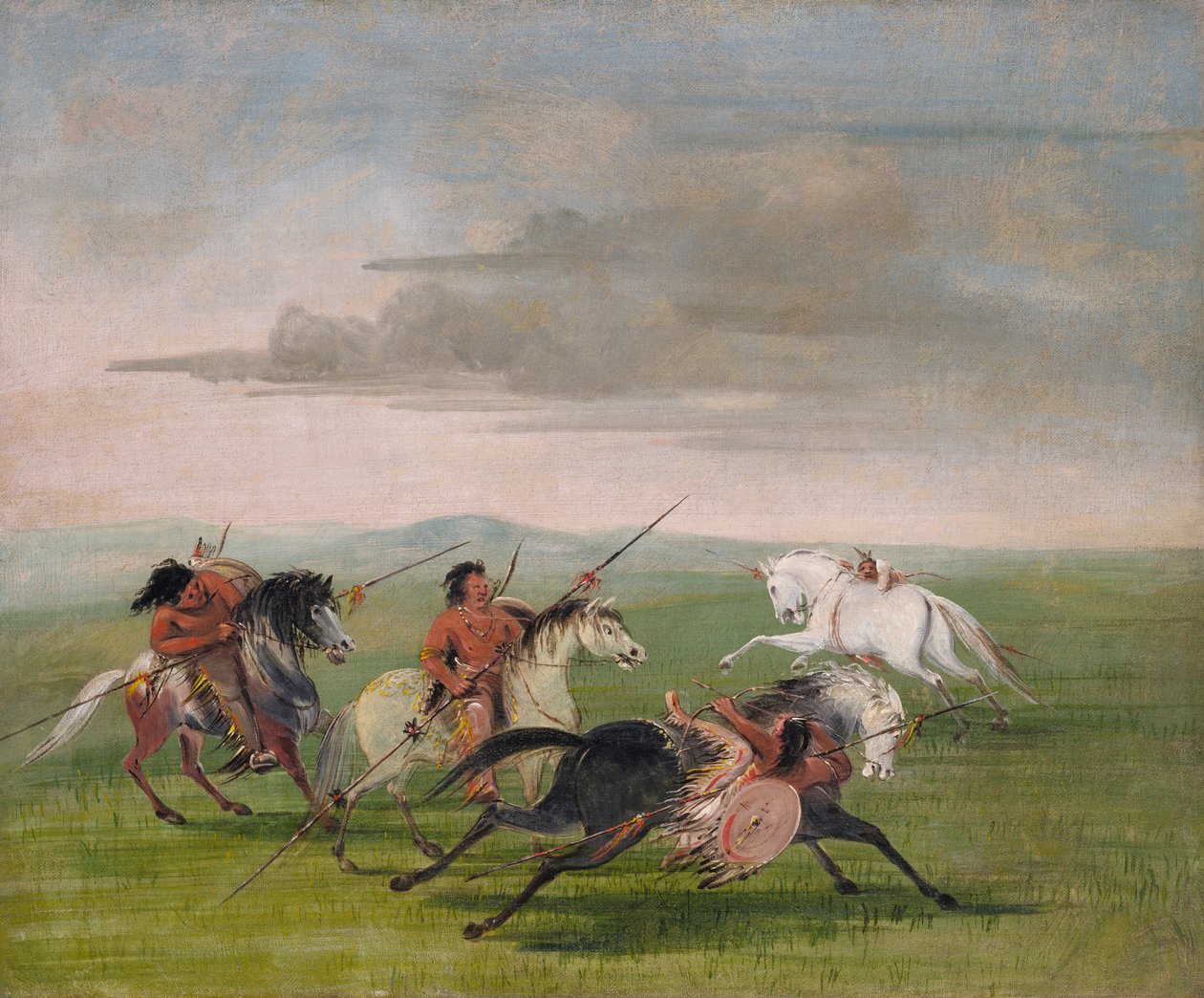 Comanche Feats of Horsemanship, 1834-1835 by George Catlin