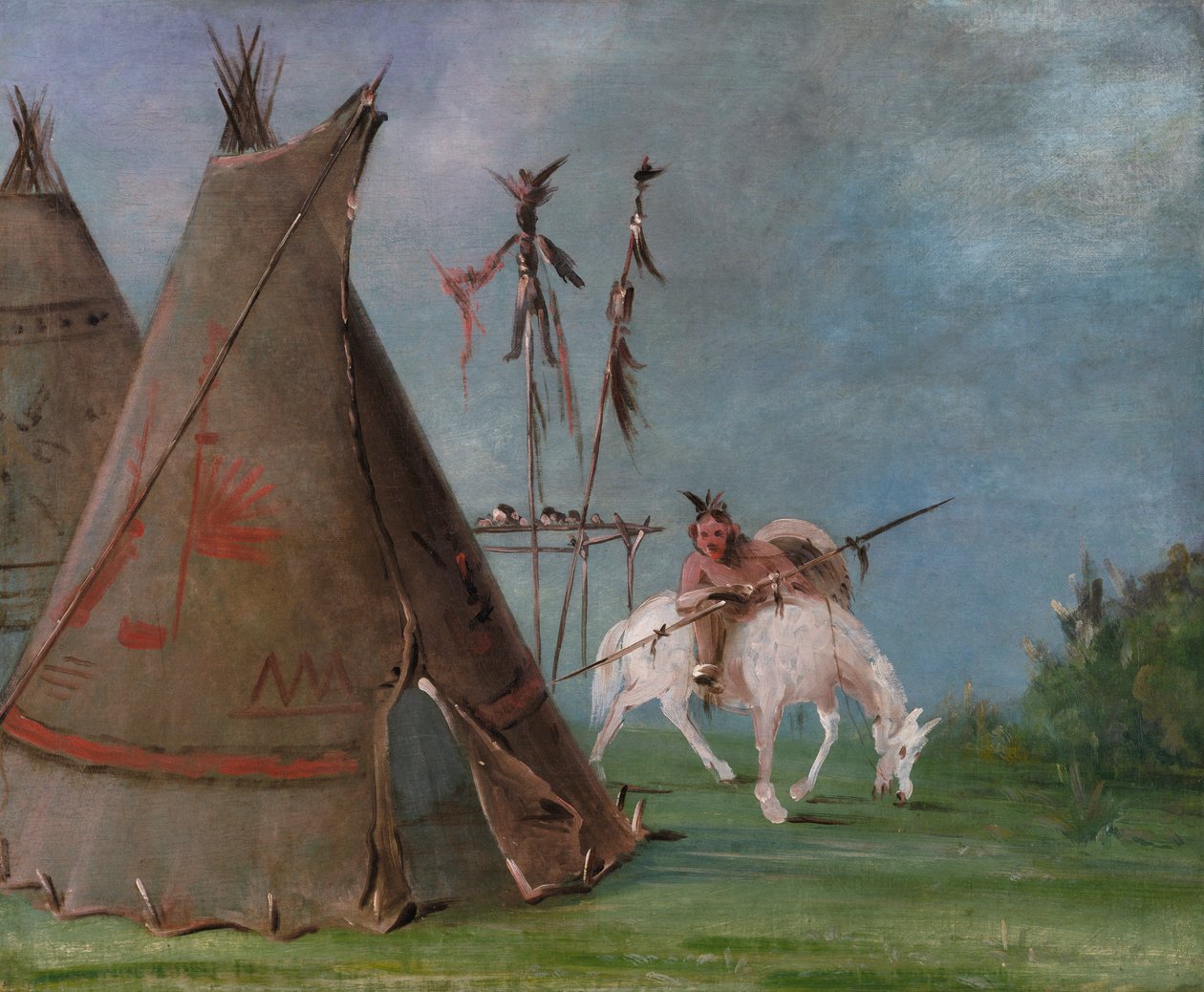 Comanche Lodge of Buffalo Skins, 1834-1835 by George Catlin