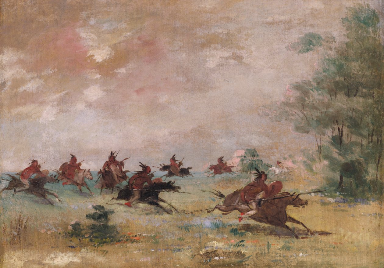 Comanche War Party, Mounted on Wild Horses, 1834-1837 by George Catlin