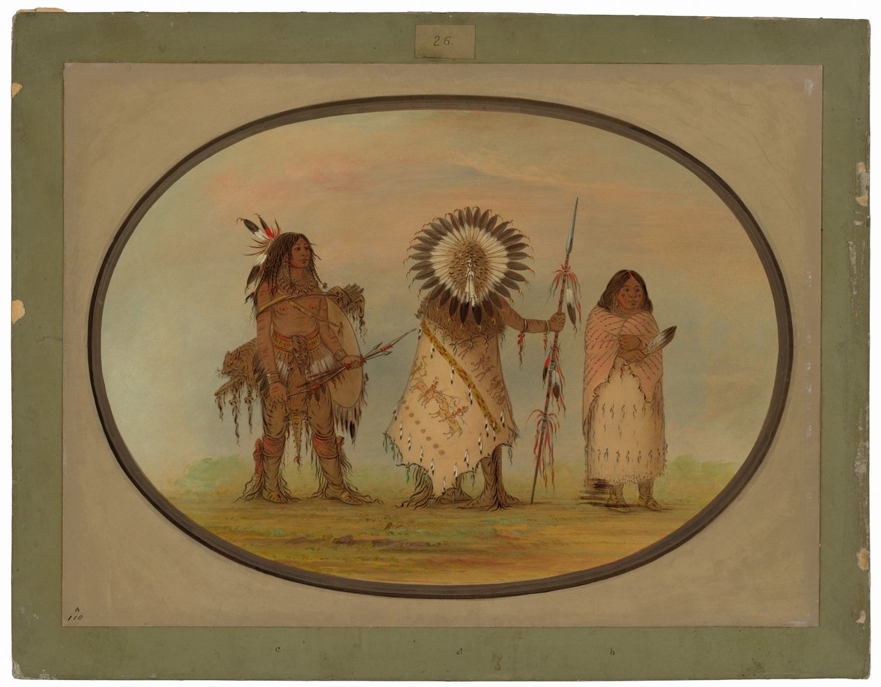 Crow Chief, His Wife, and a Warrior by George Catlin