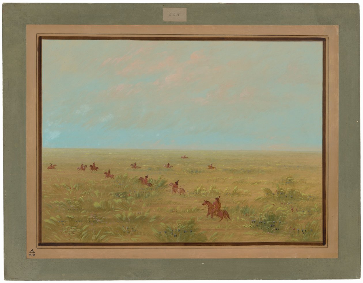 Driving the Pampas for Wild Cattle by George Catlin