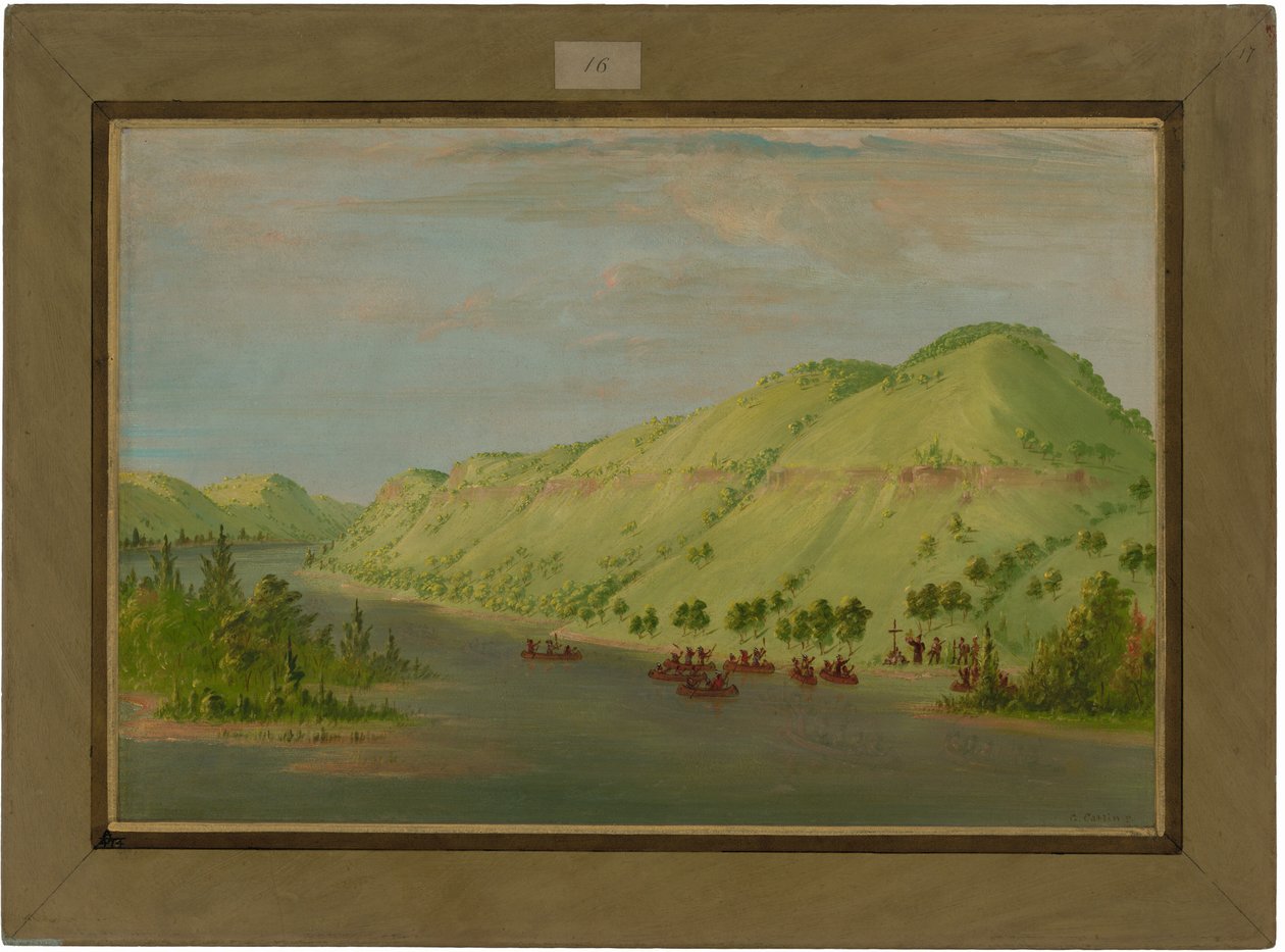 Father Hennepin Leaving the Mississippi to Join La Salle. May 8, 1680 by George Catlin