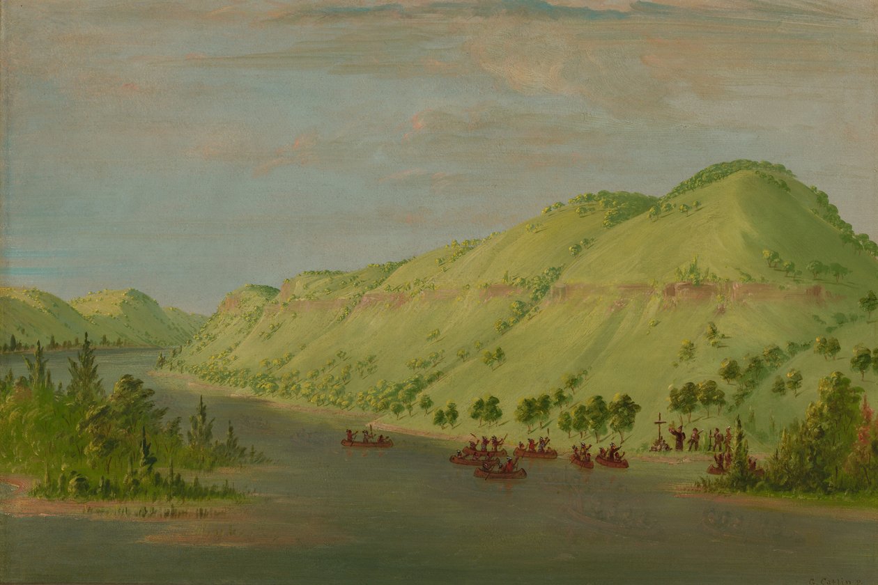 Father Hennepin Leaving the Mississippi to Join La Salle, May 8, 1680 by George Catlin