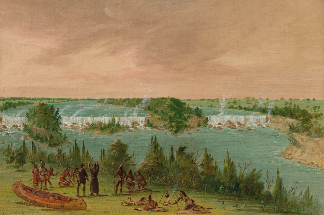 Father Hennepin and Companions at the Falls of St. Anthony. May 1, 1680 by George Catlin