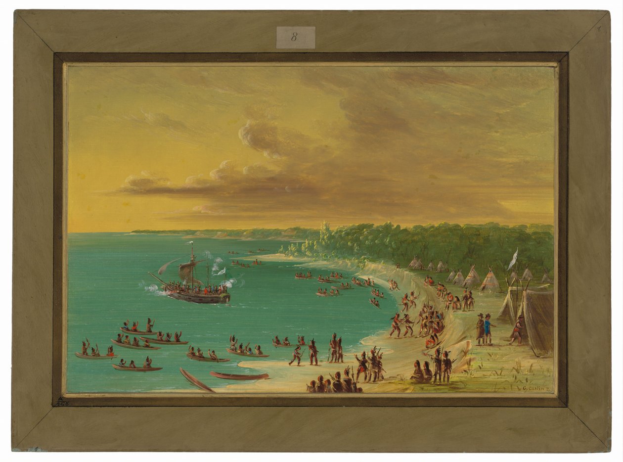 First Sailing of the Griffin on Lake Erie, August 7 by George Catlin