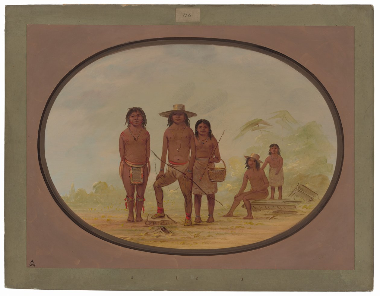 Five Maya Indians by George Catlin