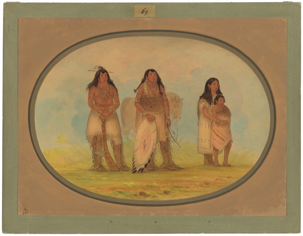 Four Kiowa Indians by George Catlin