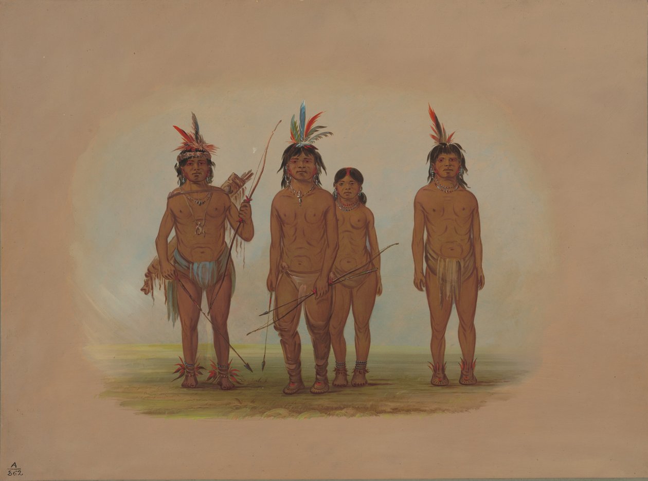 Four Macouchi Indians by George Catlin