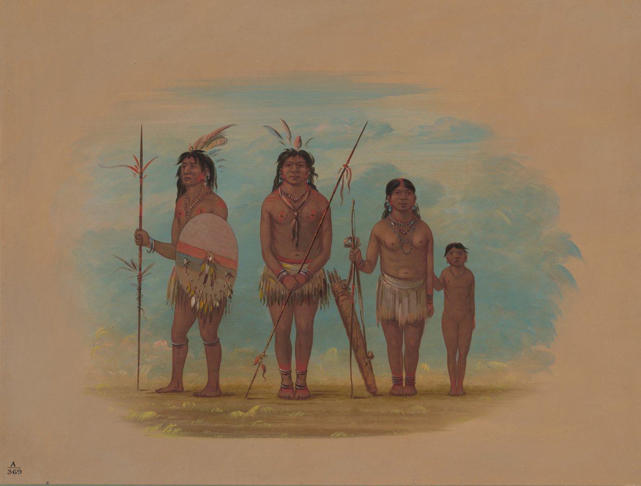 Four Xingu Indians, 1854-1869 by George Catlin
