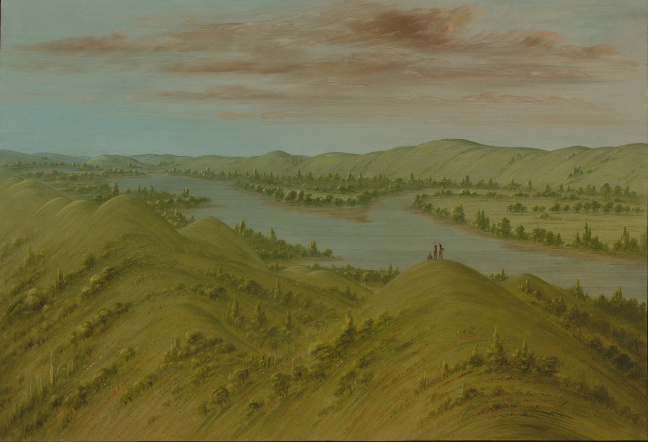 Grassy Bluffs, Upper Missouri, 1861-1869 by George Catlin