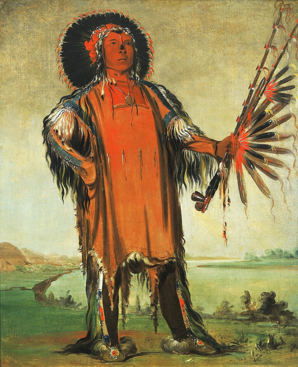 Ha-na-tá-nu-maúk, Wolf Chief, Head Chief of the Tribe by George Catlin