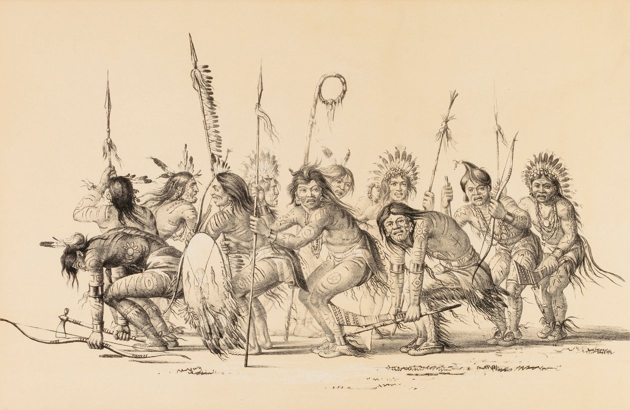 Indians in a Circle, Dancing--no. 30 by George Catlin