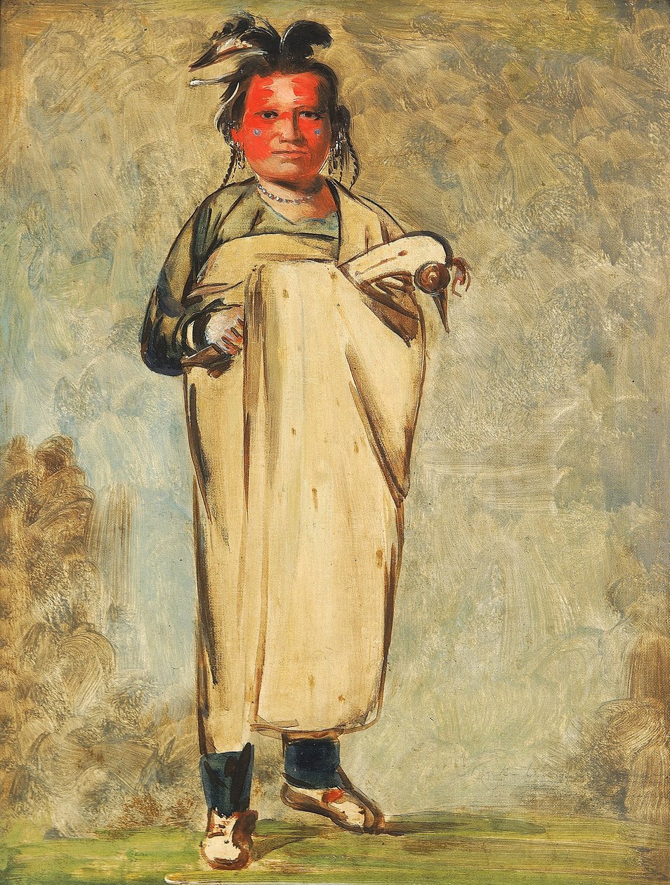 Káw-kaw-ne-chóo-a, a Brave by George Catlin